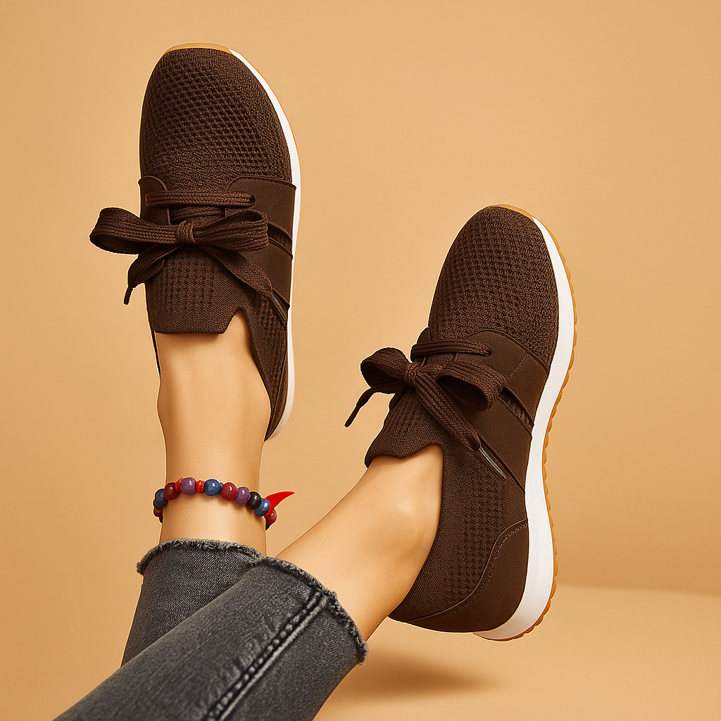 Casual sneakers with laces and soft insoles for women