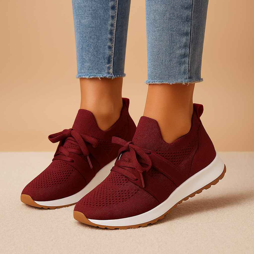 Casual sneakers with laces and soft insoles for women