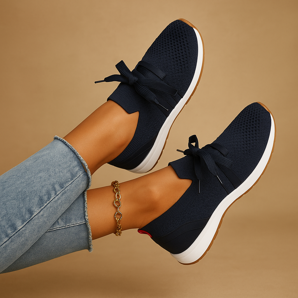Casual sneakers with laces and soft insoles for women