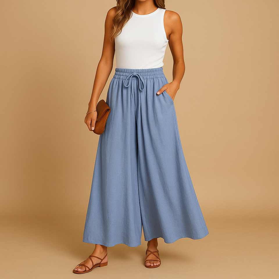 Chic high-waisted wide-leg pants for women
