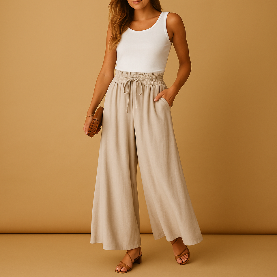 Chic high-waisted wide-leg pants for women