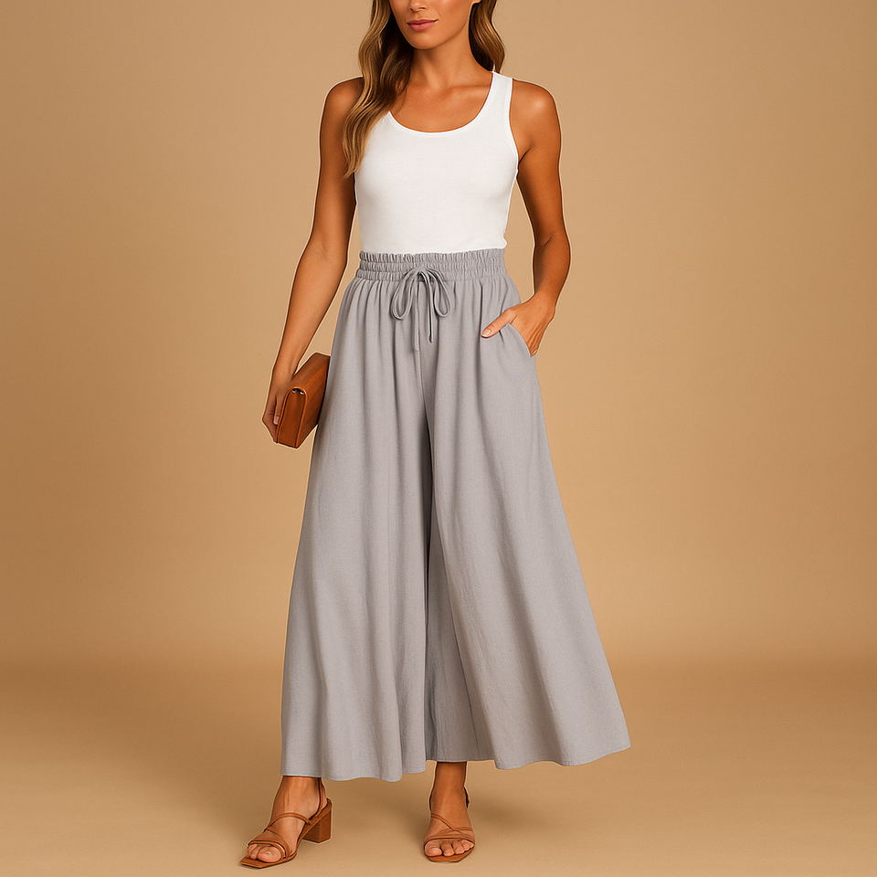 Chic high-waisted wide-leg pants for women