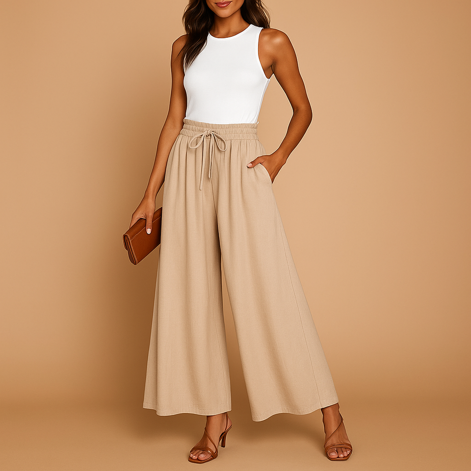 Chic high-waisted wide-leg pants for women