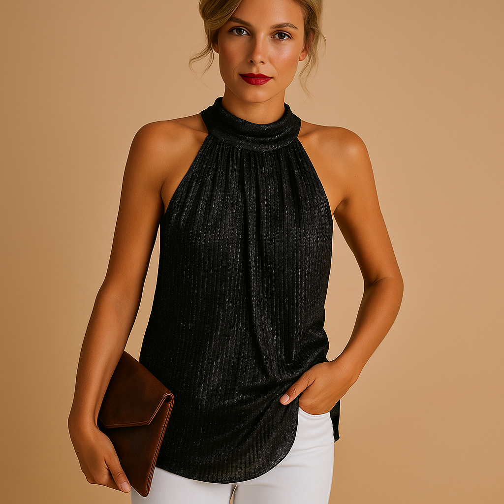 Chic lace top with elegant neckline for women