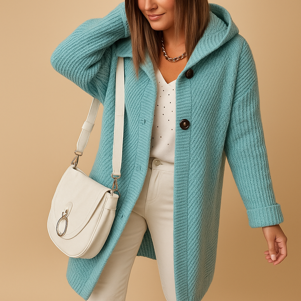 Comfortable open women's cardigan with a timeless fit.