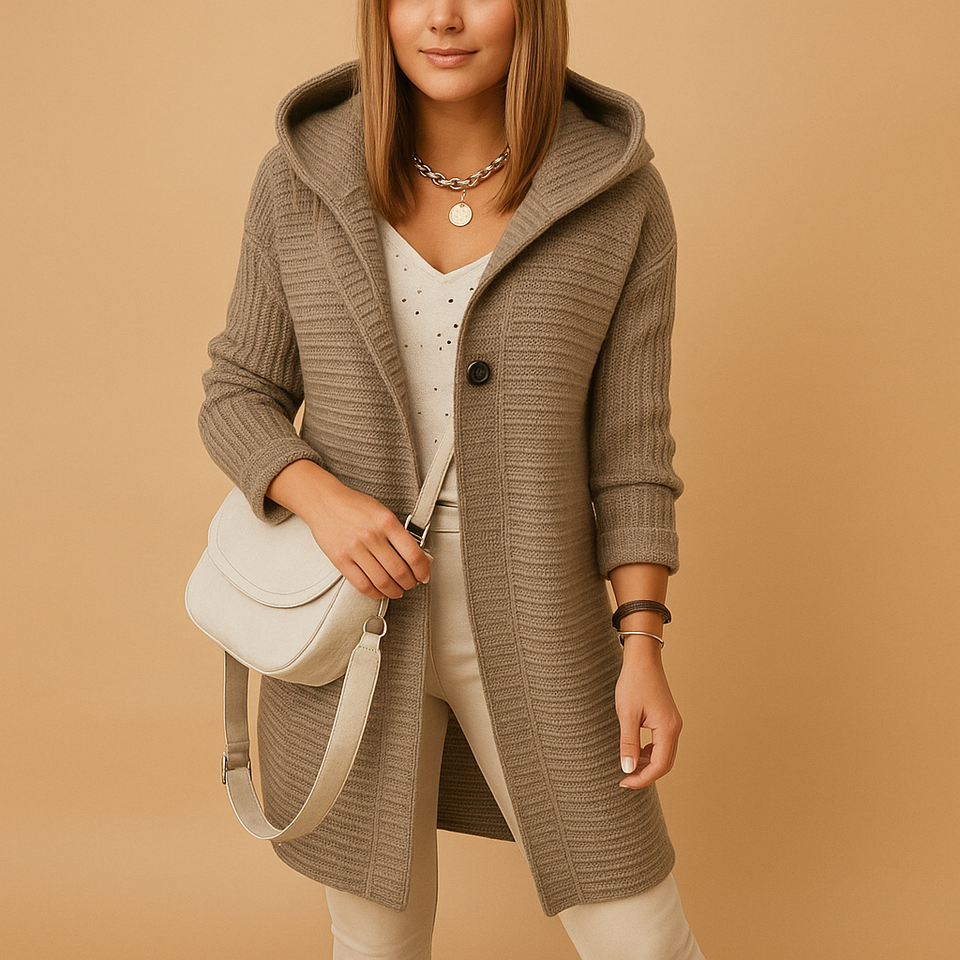 Comfortable open women's cardigan with a timeless fit.