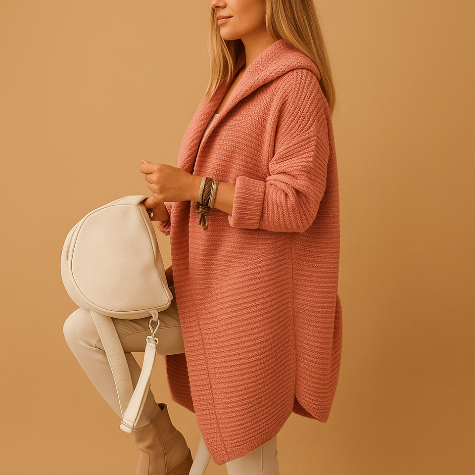 Comfortable open women's cardigan with a timeless fit.