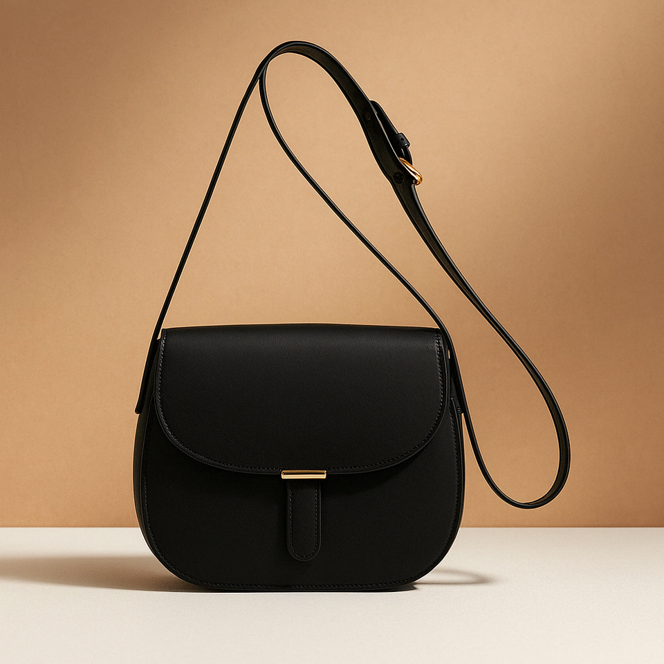 Compact crossbody bag with timeless design for women.