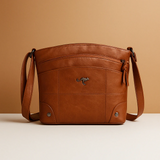 Compact shoulder bag with solid color and elegant finish for women.