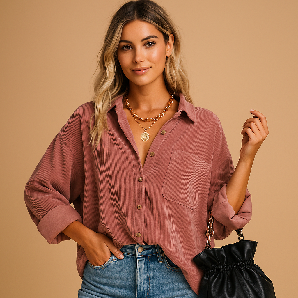 Corduroy knit jacket for women