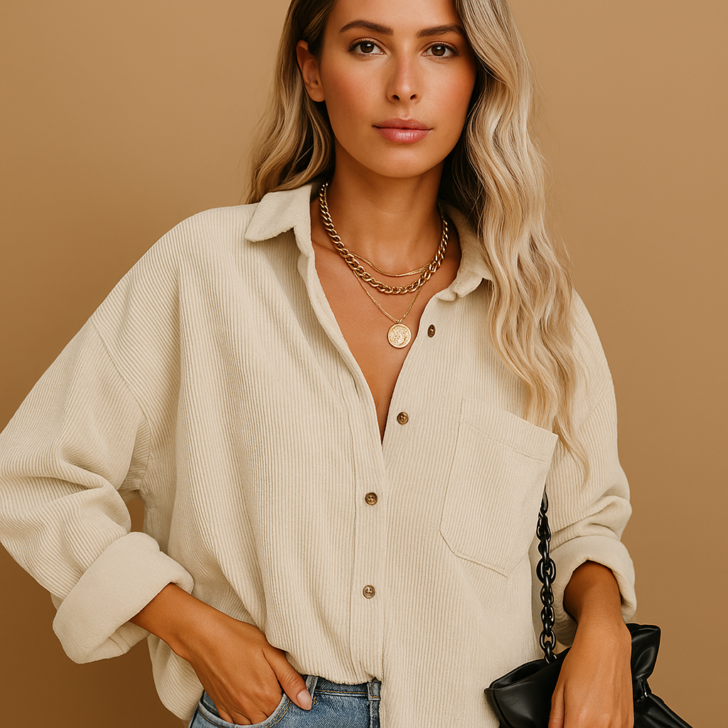 Corduroy knit jacket for women