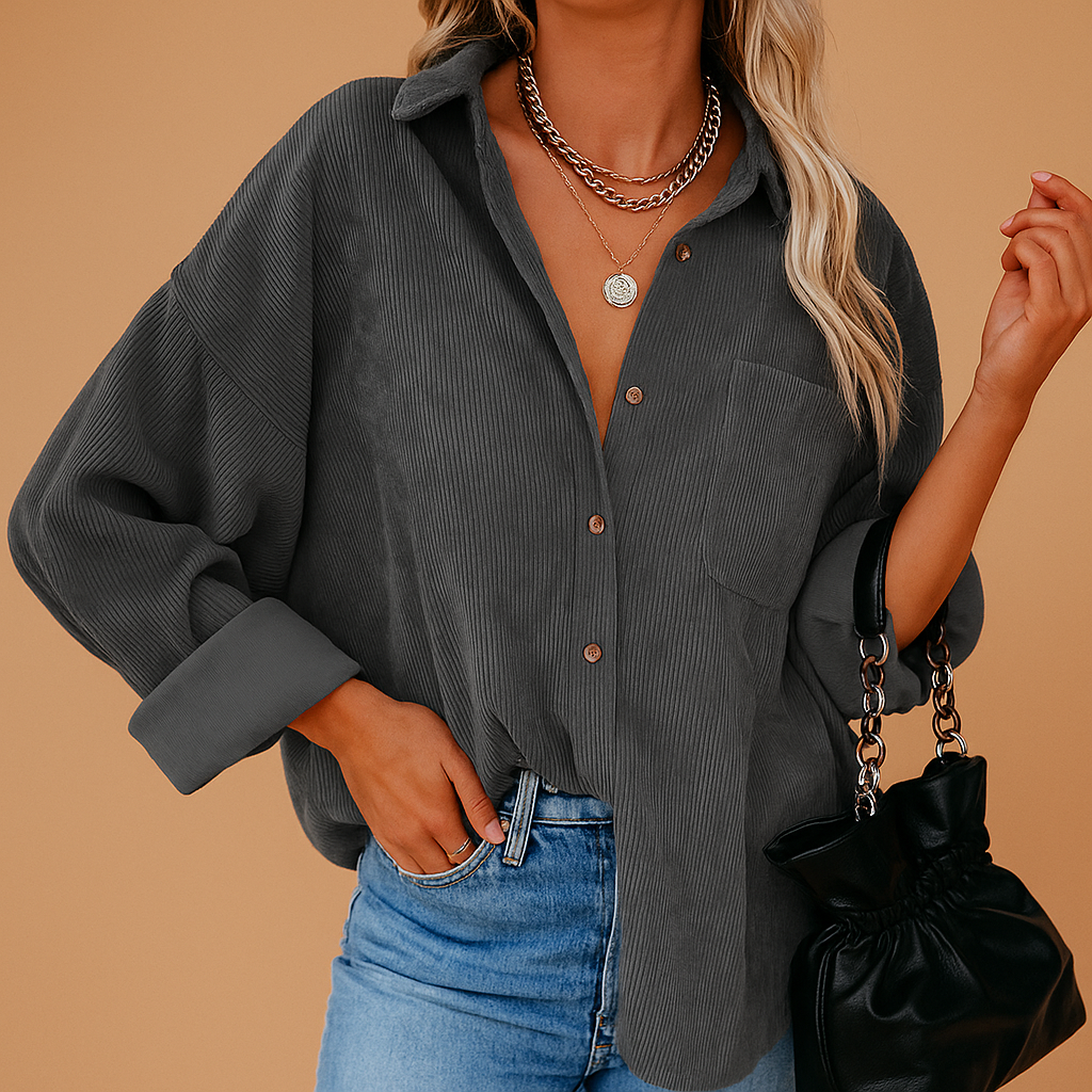 Corduroy knit jacket for women