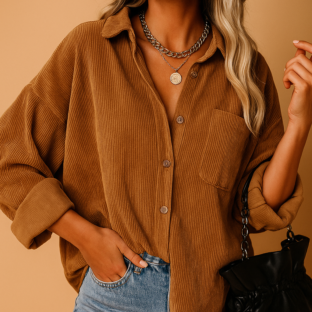 Corduroy knit jacket for women