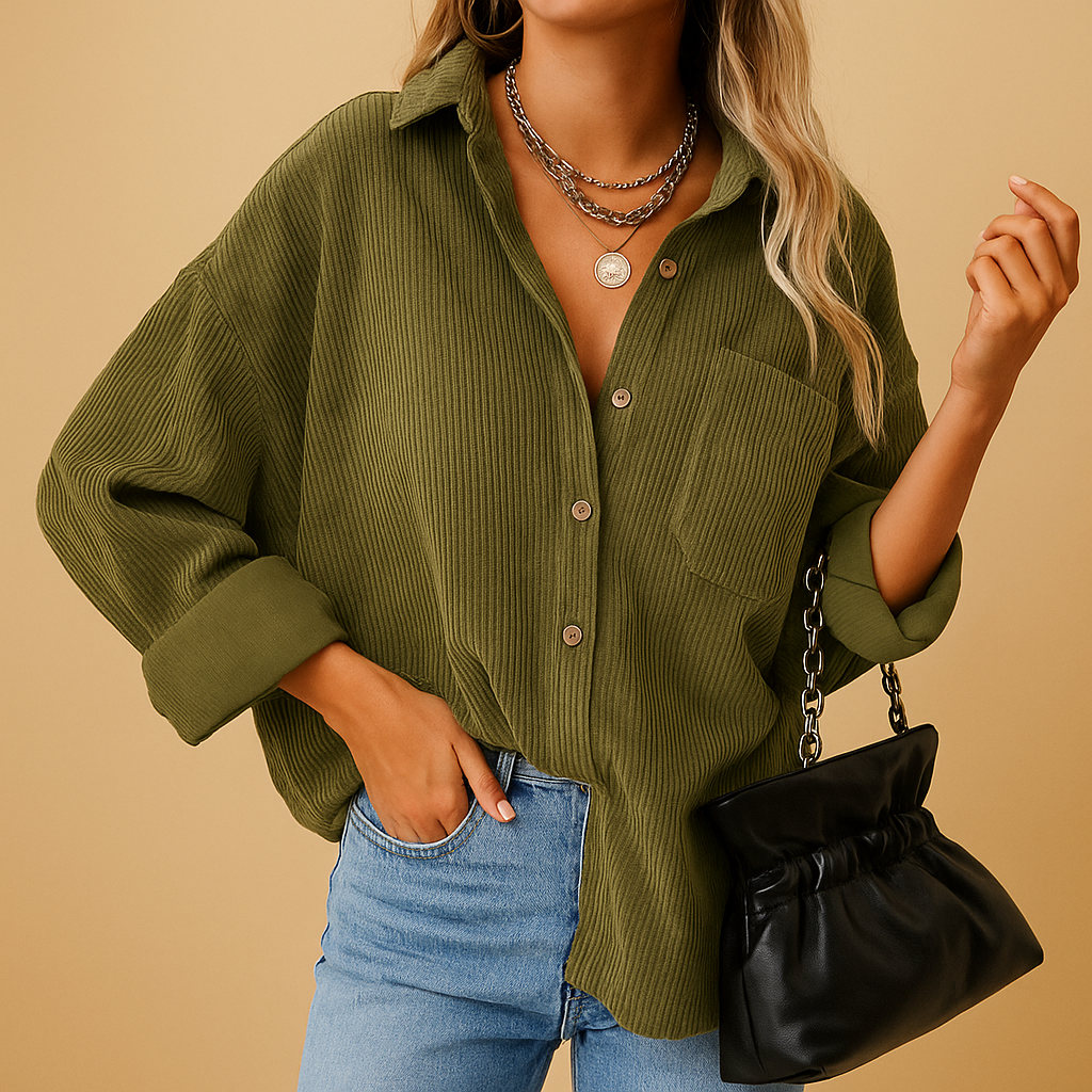 Corduroy knit jacket for women