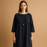 Women's short-sleeved corduroy dress.