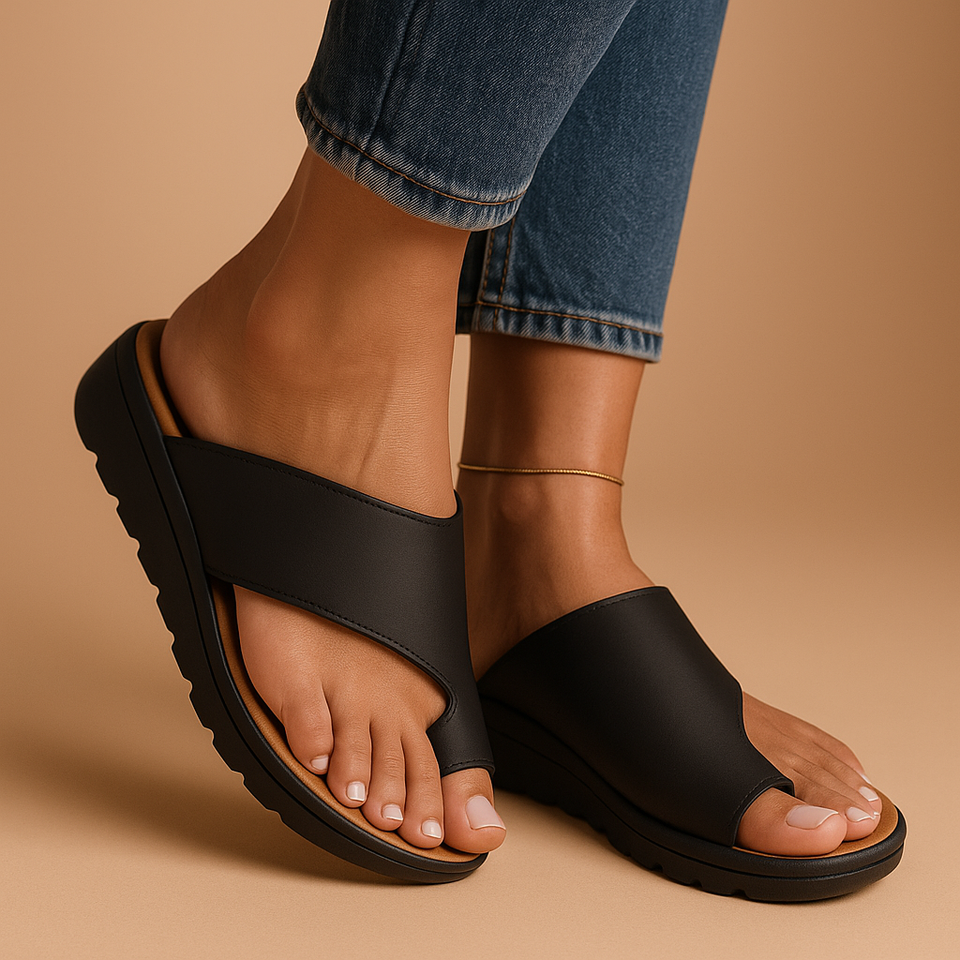 Corrective sandals for women with comfortable support.