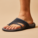 Corrective flip-flops with arch support for women.
