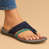 Corrective flip-flops with arch support for women.