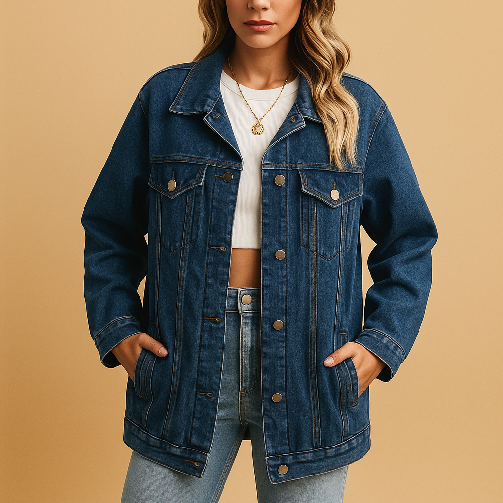 Denim winter coat for women