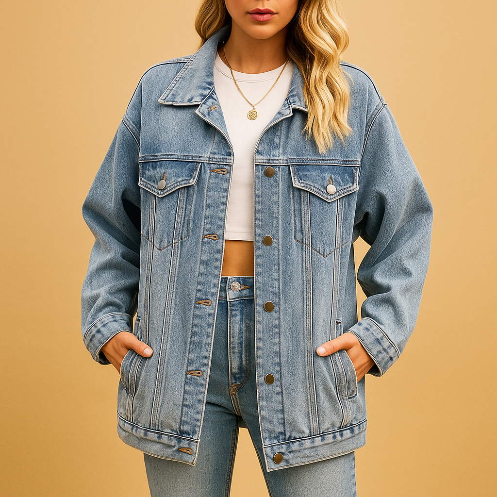 Denim winter coat for women