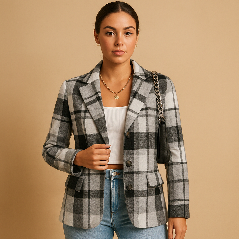 Elegant blazer with a flattering fit for women.