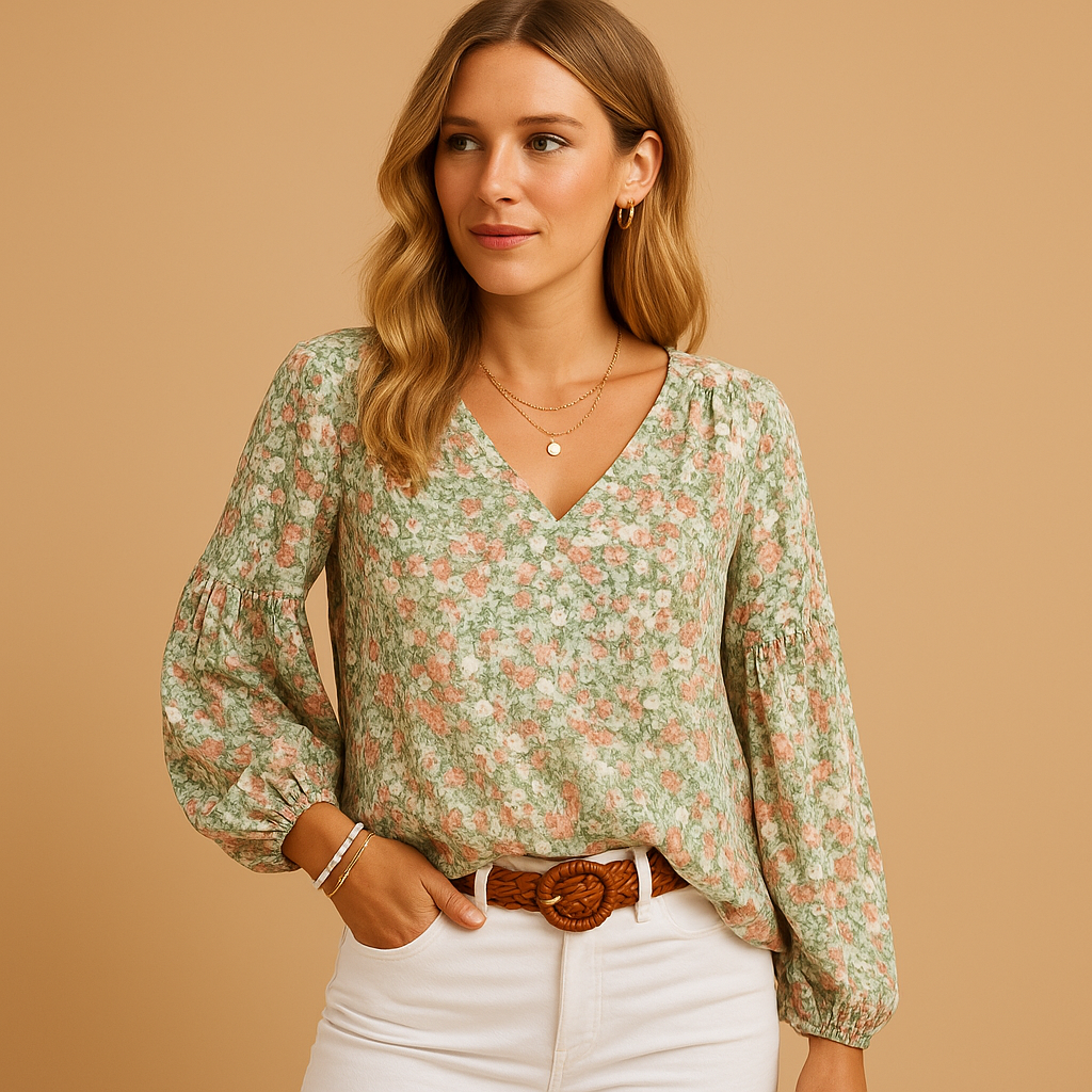 Elegant long-sleeved blouse for women