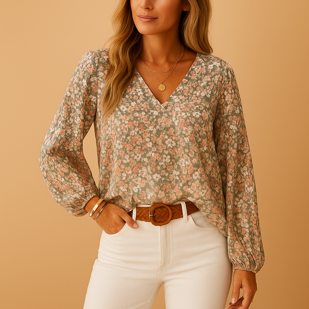 Elegant long-sleeved blouse for women
