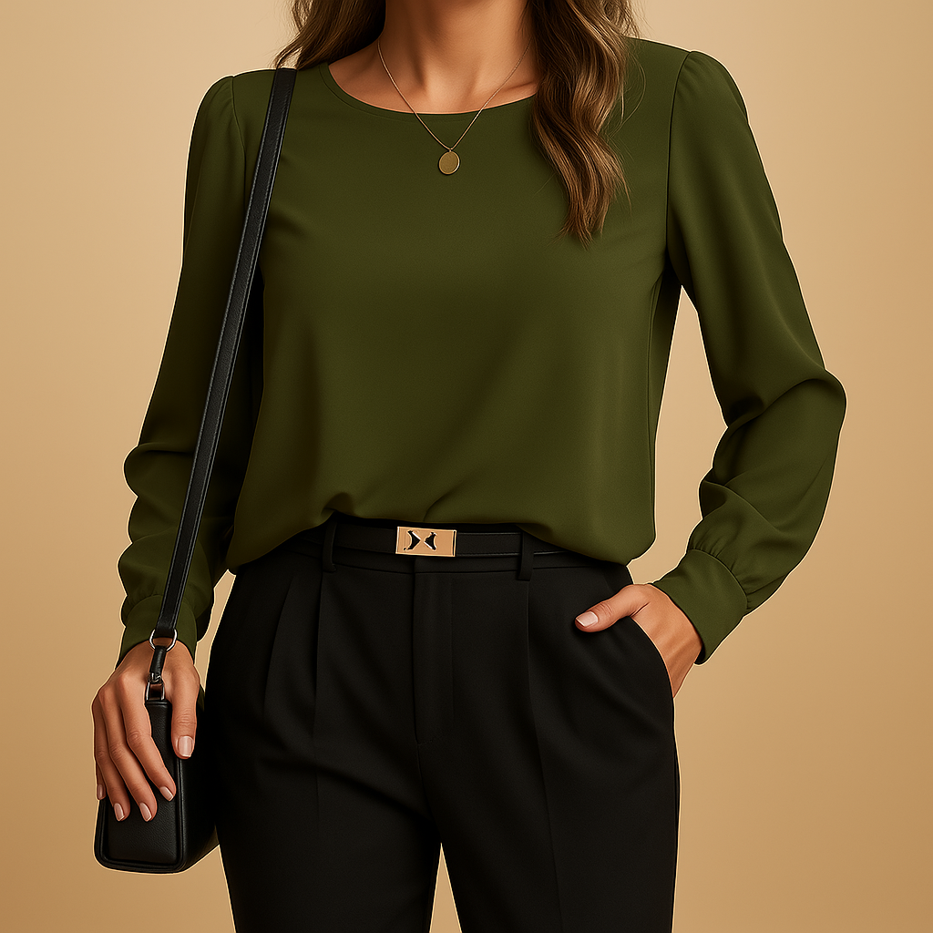 Elegant long-sleeved blouse for women