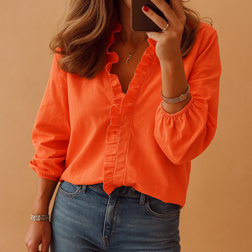Women's ruffled blouse for work and casual outfits