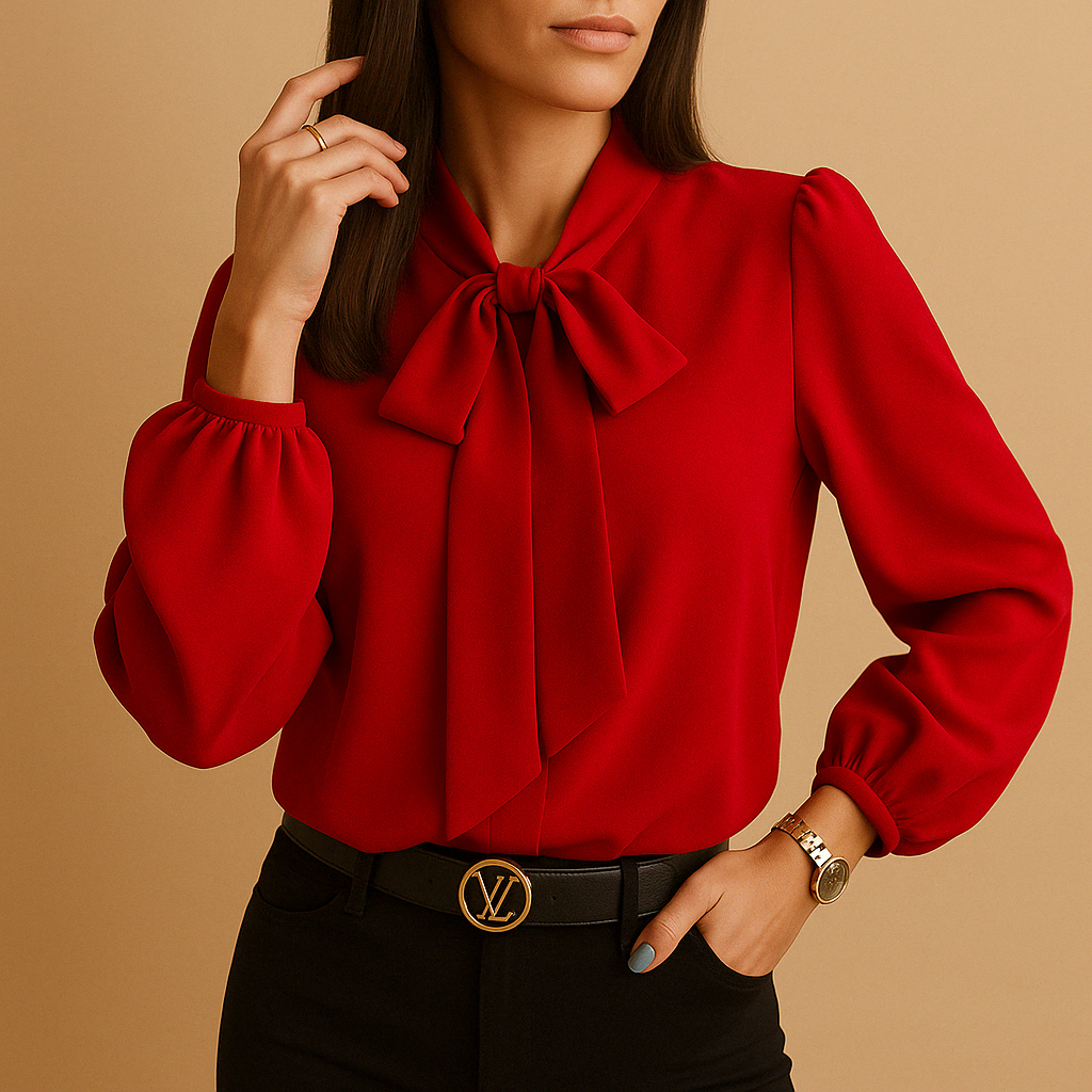 Elegant blouse with bow detail for women