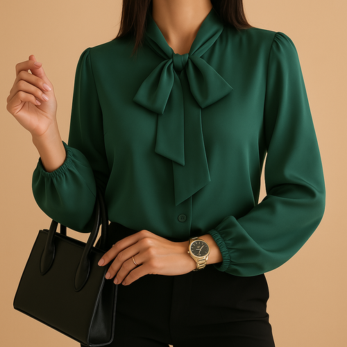 Elegant blouse with bow detail for women