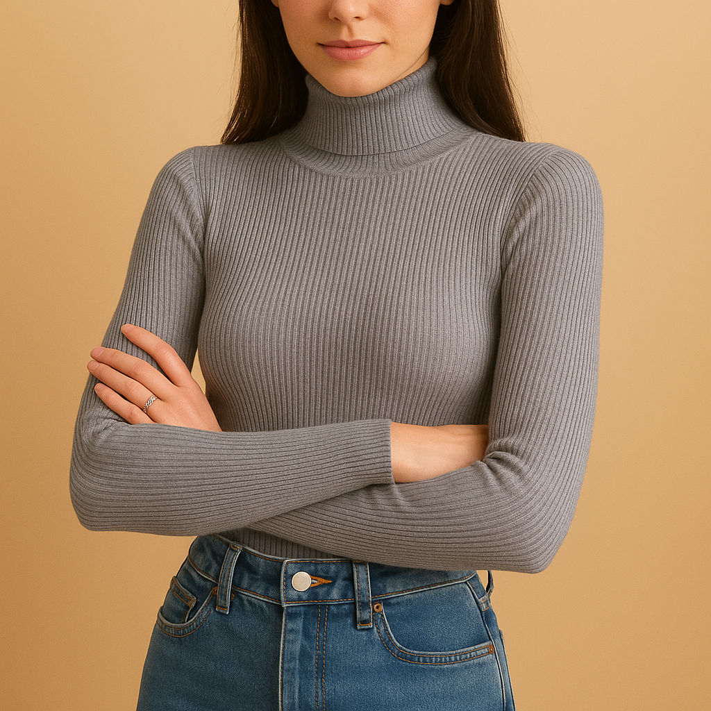 Elegant knitted turtleneck for women.