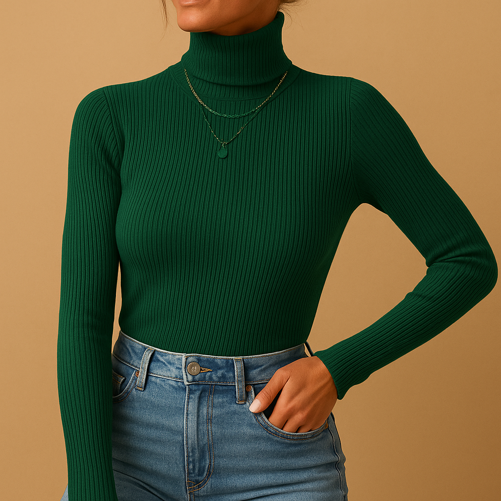 Elegant knitted turtleneck for women.