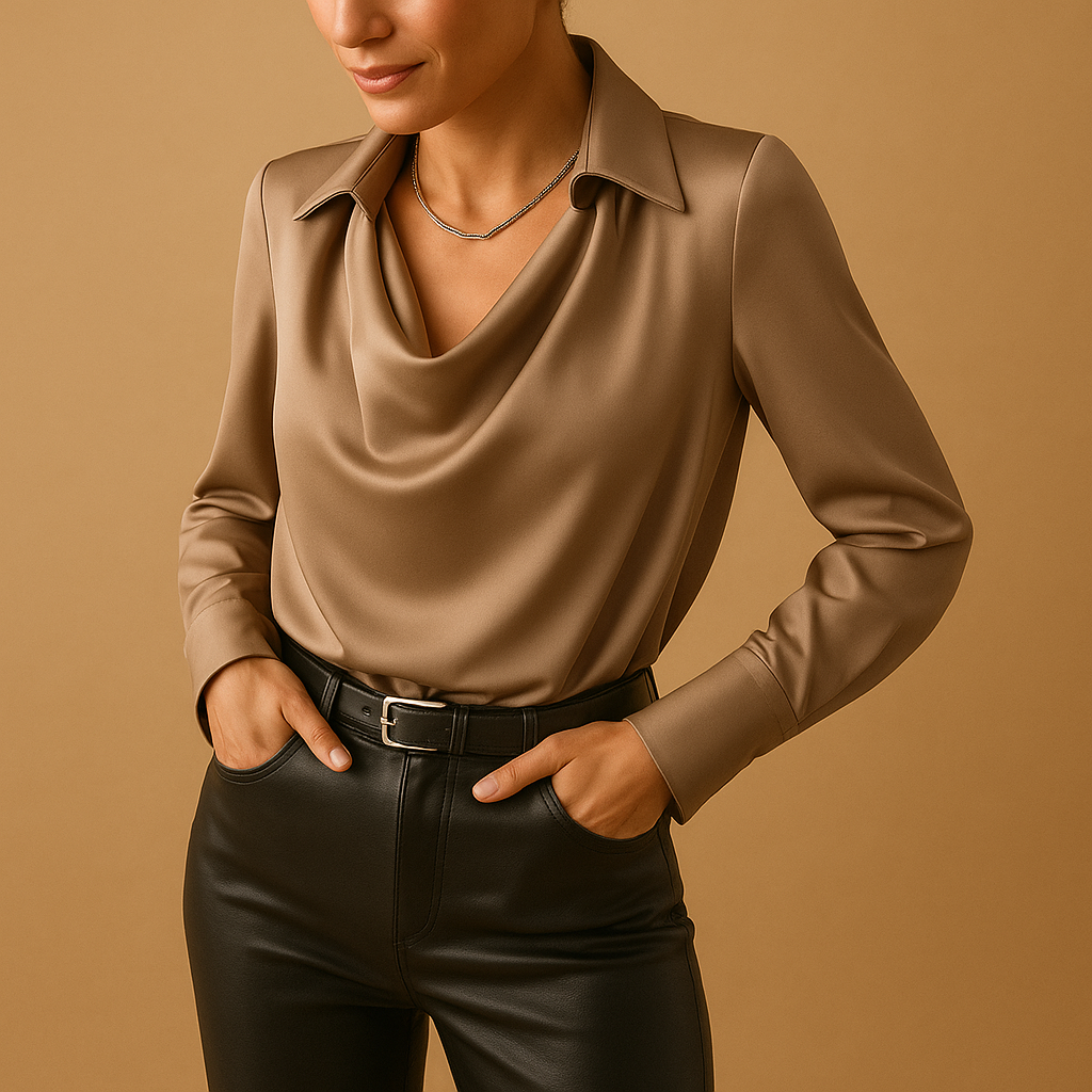 Elegant long-sleeved blouse for women