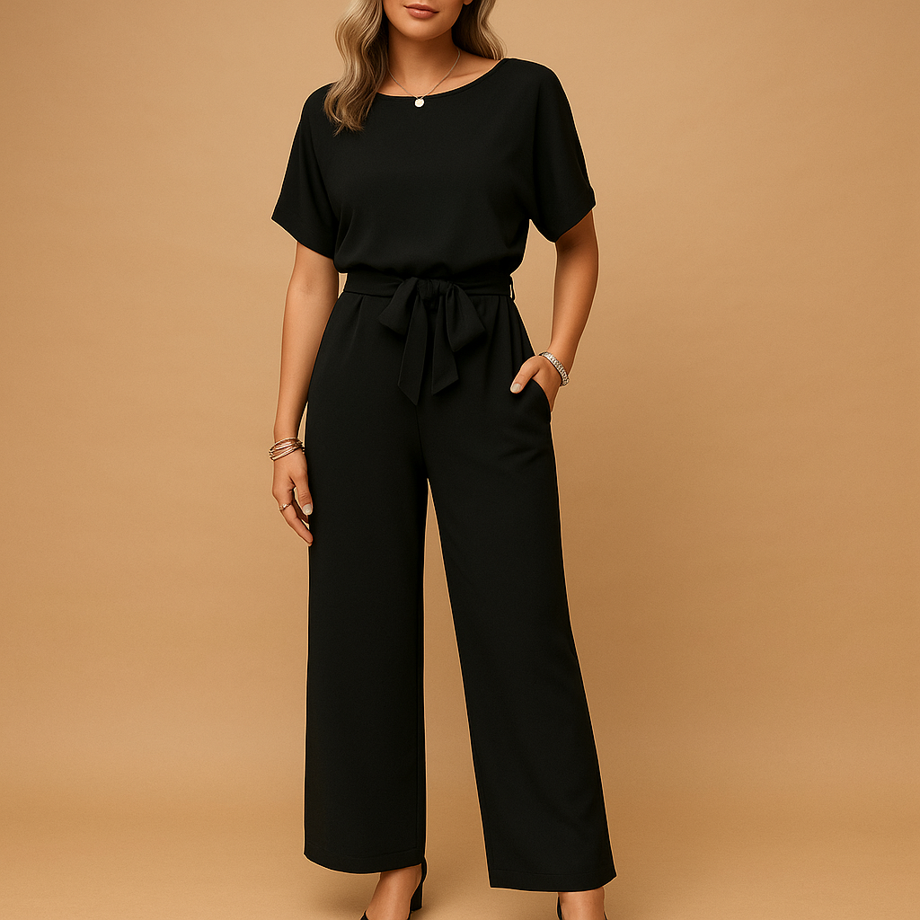 Elegant tailored jumpsuit with loose-fitting sleeves for women.