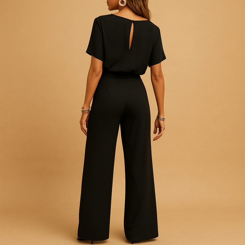 Elegant tailored jumpsuit with loose-fitting sleeves for women.