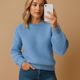 Elegant women's sweater made from soft knit fabric with a timeless fit.