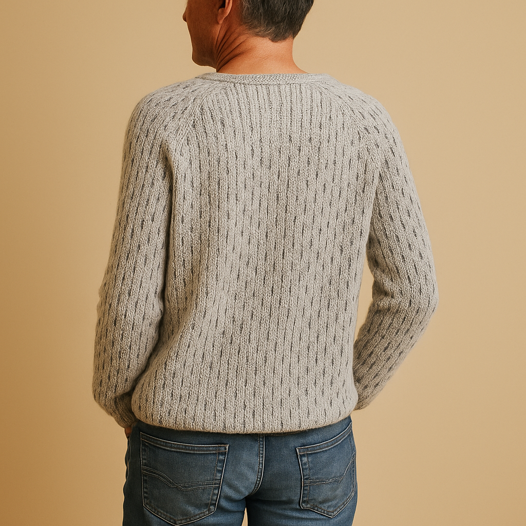 Elegant knitted winter sweater for women.