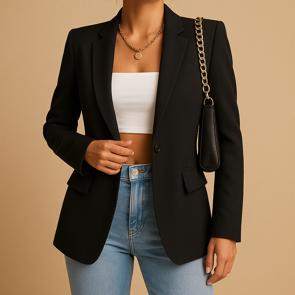 Elegant tailored blazer for women.