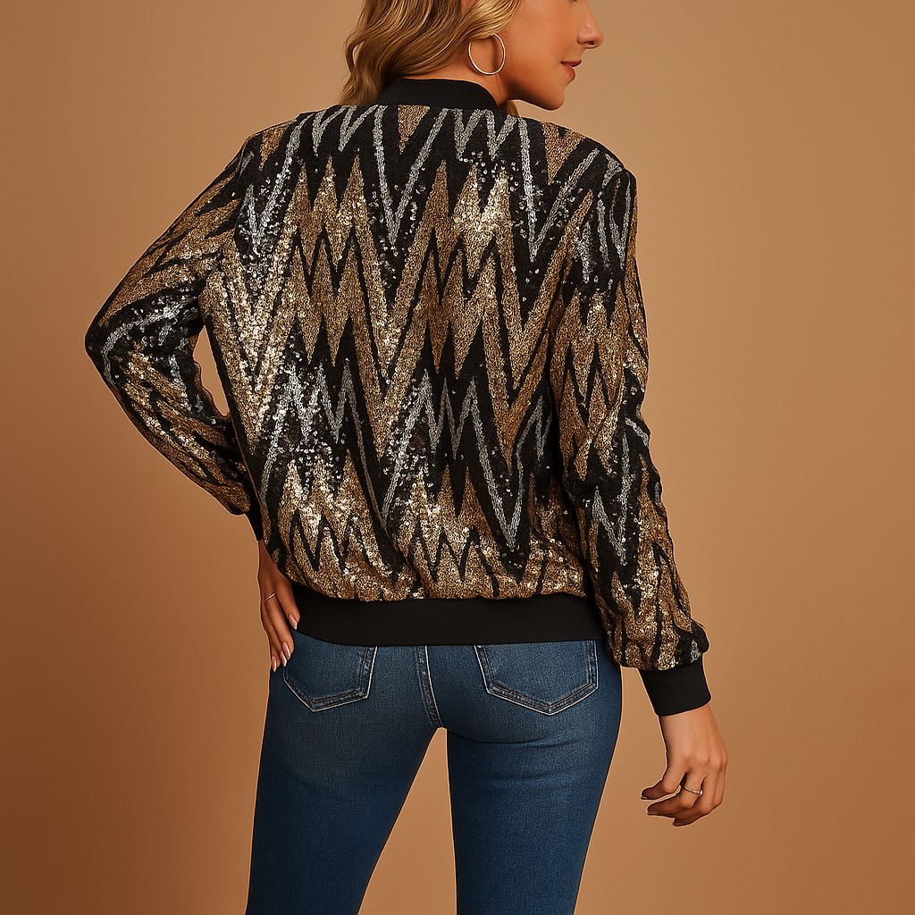 Elegant gold statement jacket for women