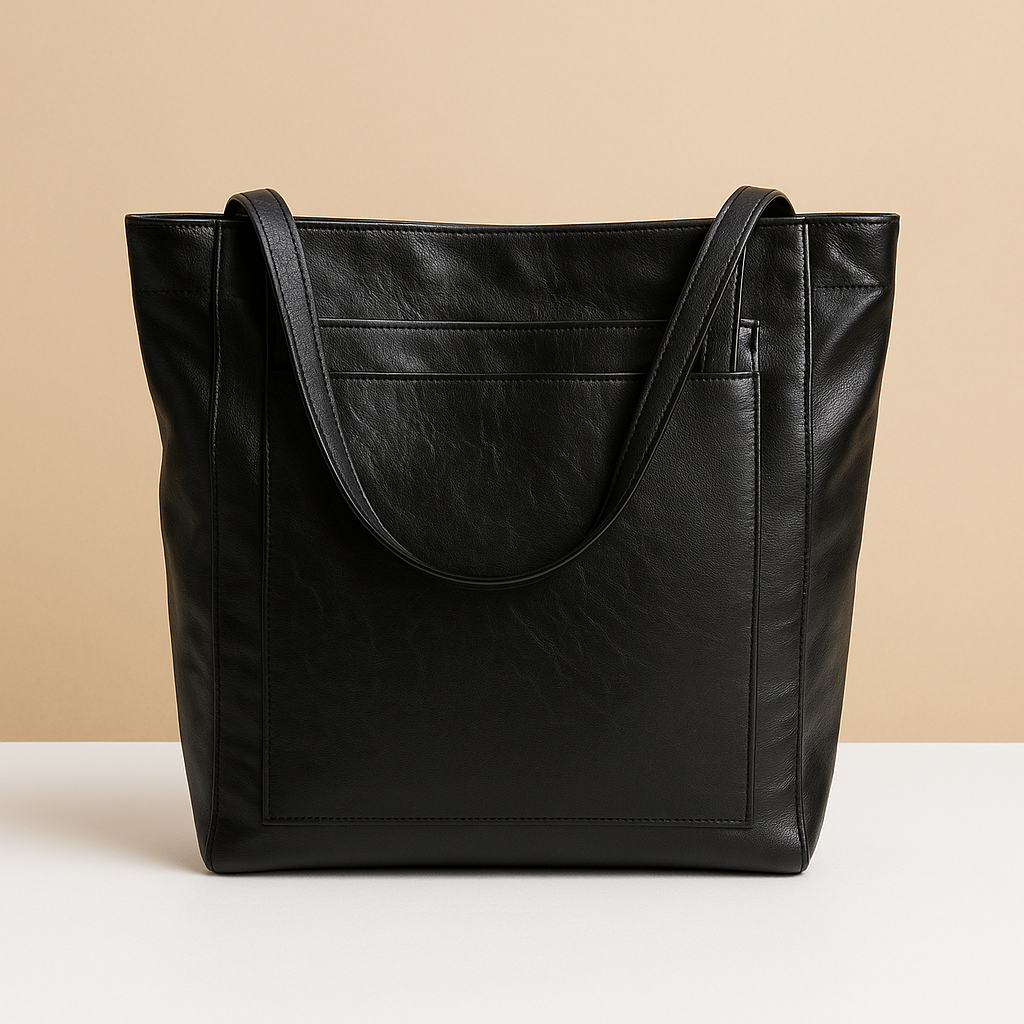 Elegant handmade faux leather shoulder bag for women.