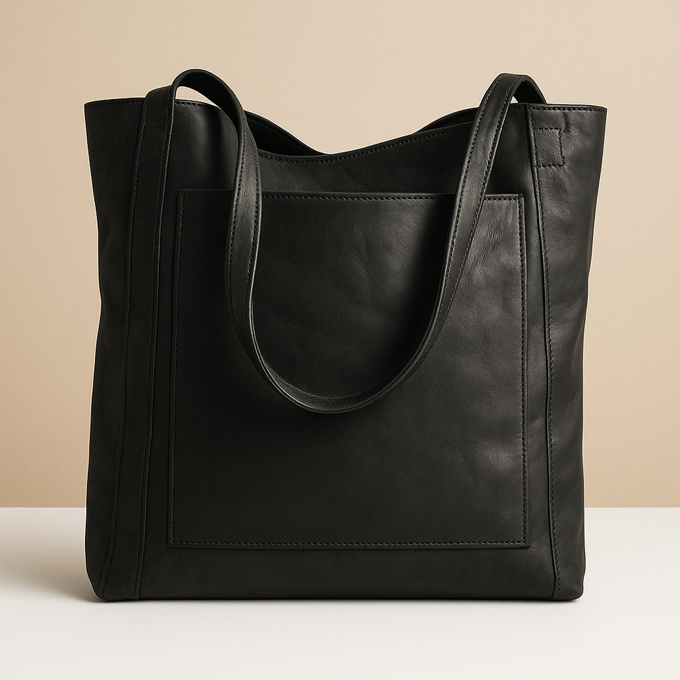 Elegant handmade faux leather shoulder bag for women.