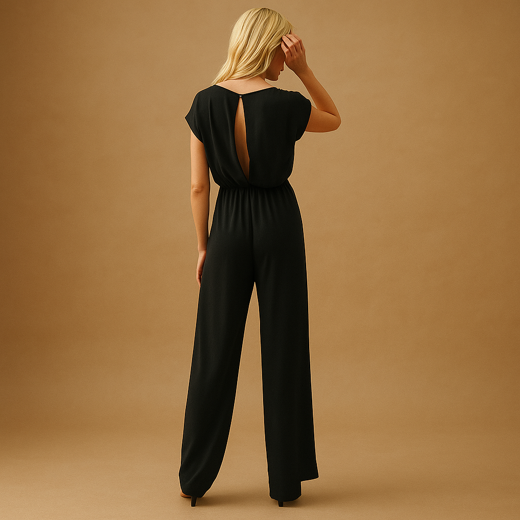 Elegant jumpsuit with V-neck for women.