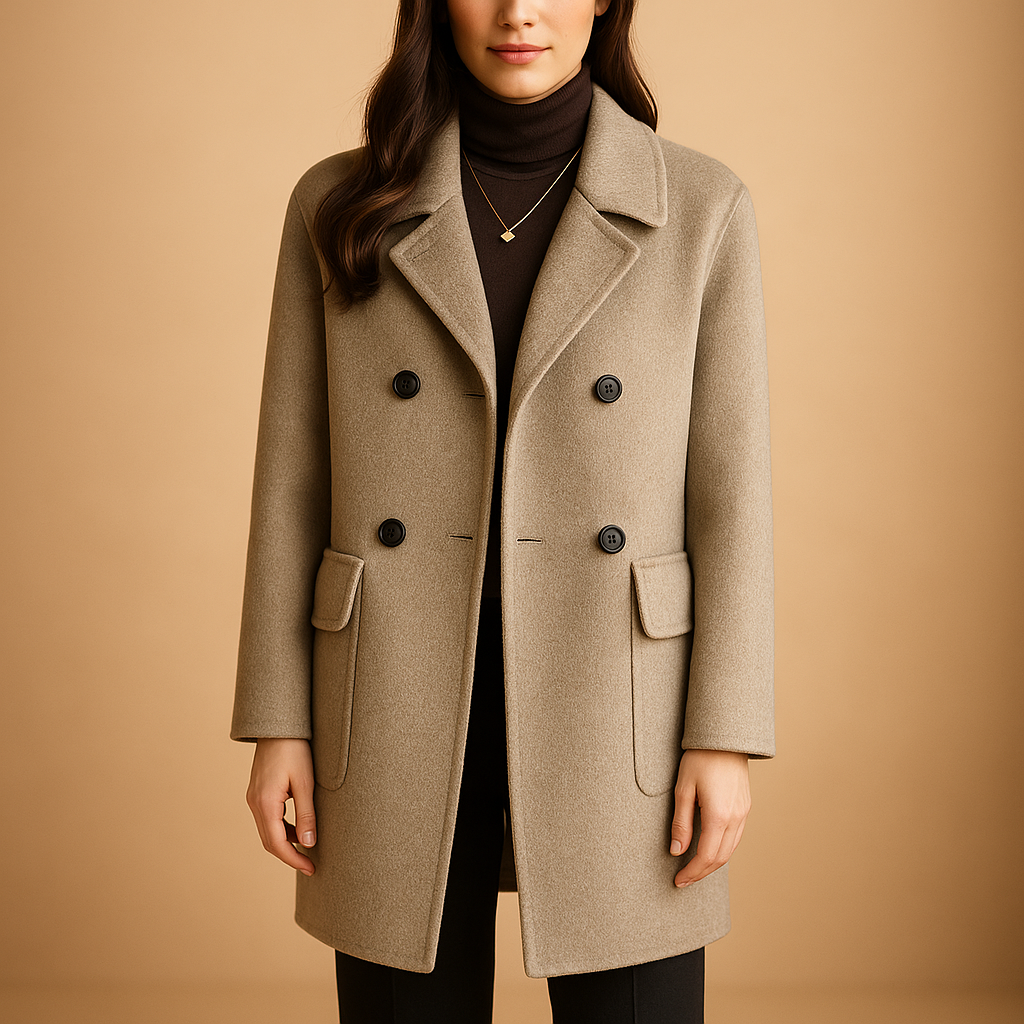 Elegant long women's coat for multiple seasons