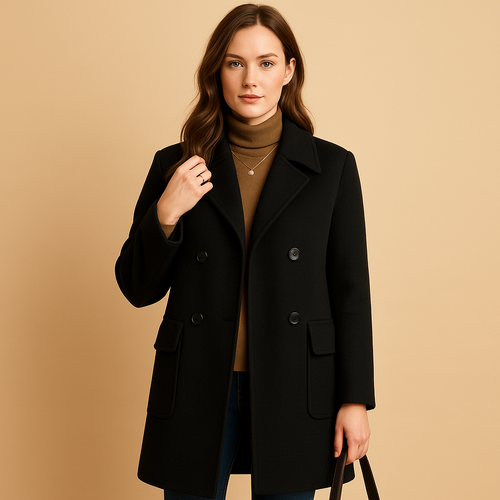 Elegant long women's coat for multiple seasons
