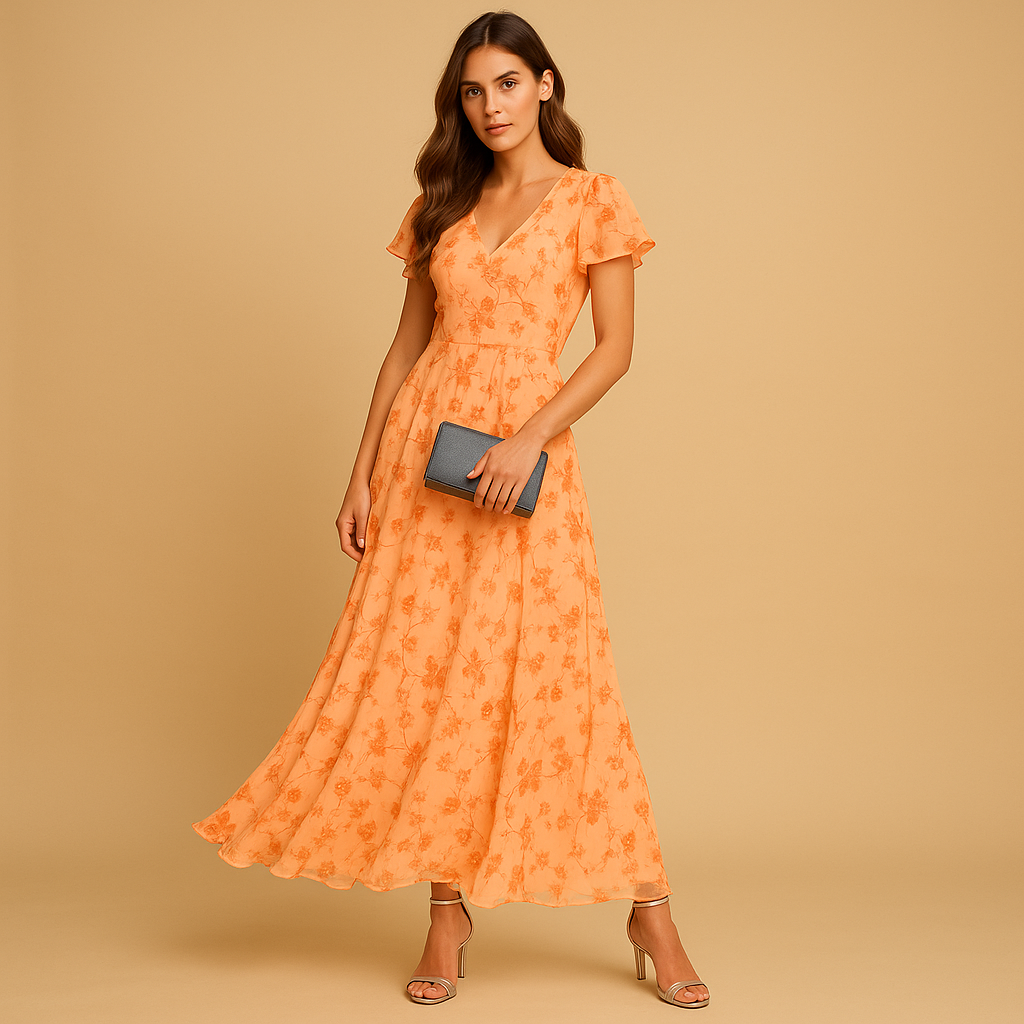 Elegant midi dress for women.