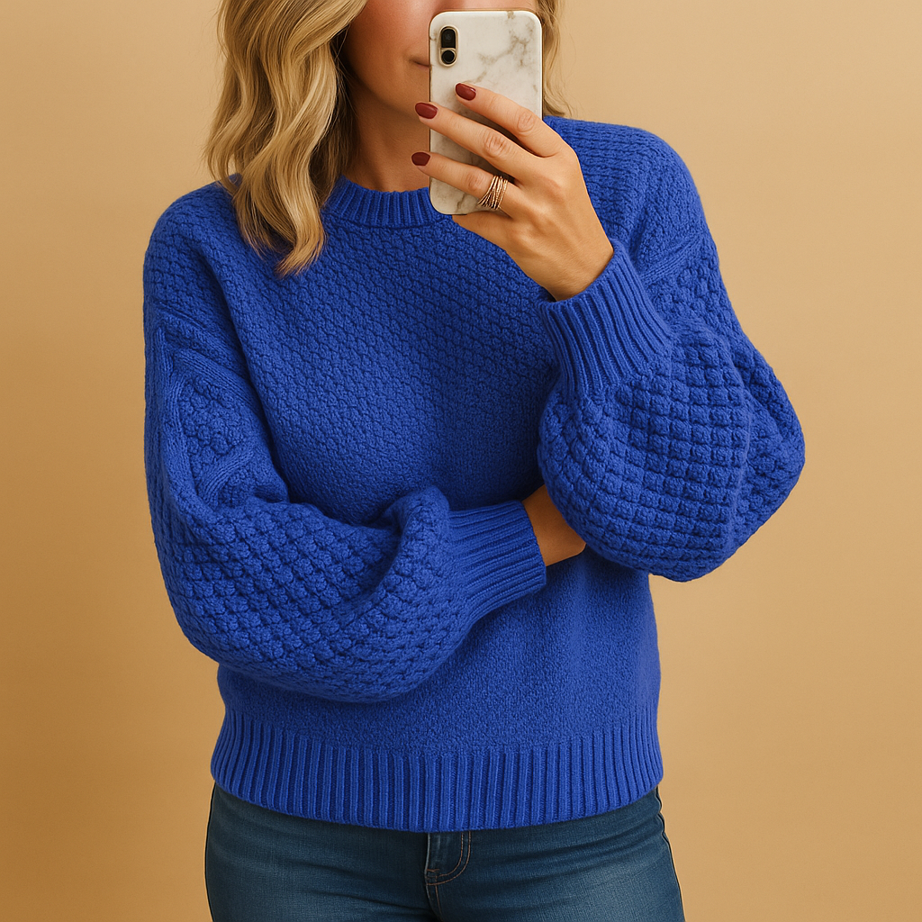 Elegant warm sweater with a comfortable fit for women.