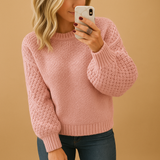 Elegant warm sweater with a comfortable fit for women.