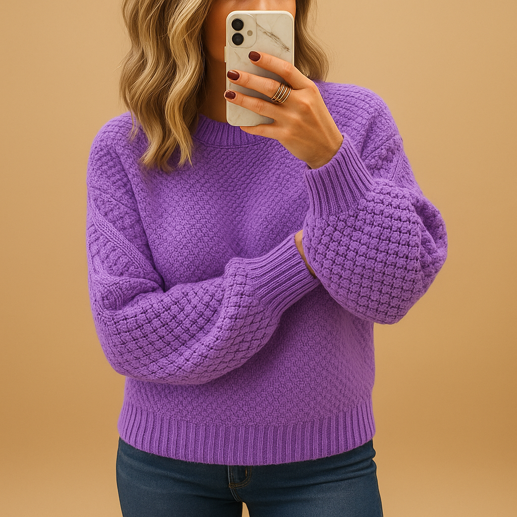 Elegant warm sweater with a comfortable fit for women.