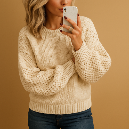 Elegant warm sweater with a comfortable fit for women.